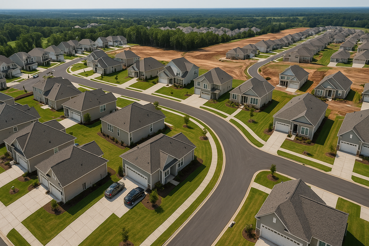 Housing development aerial